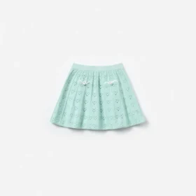 Mint Heart Knit Skirt