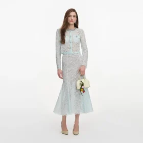 Mint Lace Midi Skirt