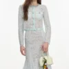 Mint Lace Midi Skirt