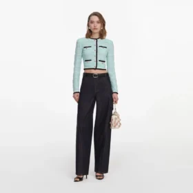 Mint Pointelle Knit Cardigan