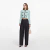 Mint Pointelle Knit Cardigan