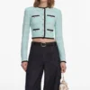 Mint Pointelle Knit Cardigan