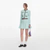 Mint Pointelle Knit Mini Skirt