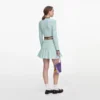 Mint Pointelle Knit Mini Skirt