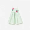 Mint Taffeta 3D Flower Dress Mint Taffeta 3D Flower Dress
