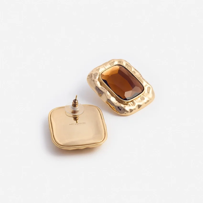 Mottled Gold Amber Earrings Mottled Gold Amber Earrings