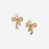 Mottled Gold Bow Earrings Mottled Gold Bow Earrings