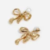 Mottled Gold Bow Earrings Mottled Gold Bow Earrings
