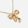 Mottled Gold Bow Pendant Necklace