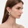Mottled Gold Heart Crystal Earring