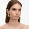 Mottled Gold Heart Crystal Earring