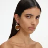 Mottled Gold Multi Tiered Earrings