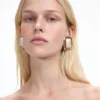 Mottled Gold Pearl Earrings
