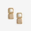 Mottled Gold Pearl Tiered Earrings