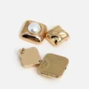 Mottled Gold Pearl Tiered Earrings