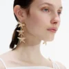 Mottled Gold Sea Star Earrings