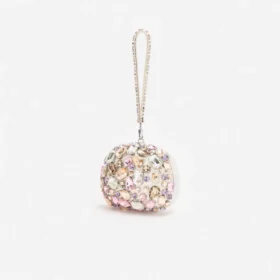 Multi Crystal Embellished Top Handle Clutch Bag