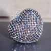 Multi Crystal Heart Clutch