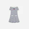 Navy And Cream Stripe Knitted Dress