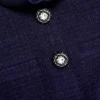 Navy Boucle Taffeta Midi Dress Navy Boucle Taffeta Midi Dress