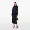 Navy Boucle Tailored Midi Dress