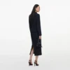 Navy Boucle Tailored Midi Dress