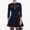 Navy Bow Knit Mini Dress Navy Bow Knit Mini Dress