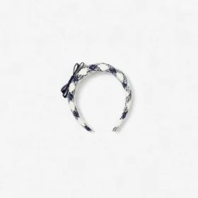 Navy Check Boucle Headband