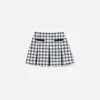 Navy Check Boucle Skirt