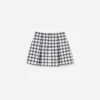 Navy Check Boucle Skirt