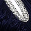 Navy Chiffon Feather Midi Dress Navy Chiffon Feather Midi Dress