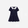 Navy Contrast Collar Knit Dress Navy Contrast Collar Knit Dress