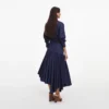 Navy Cotton Asymmetric Midi Dress Navy Cotton Asymmetric Midi Dress