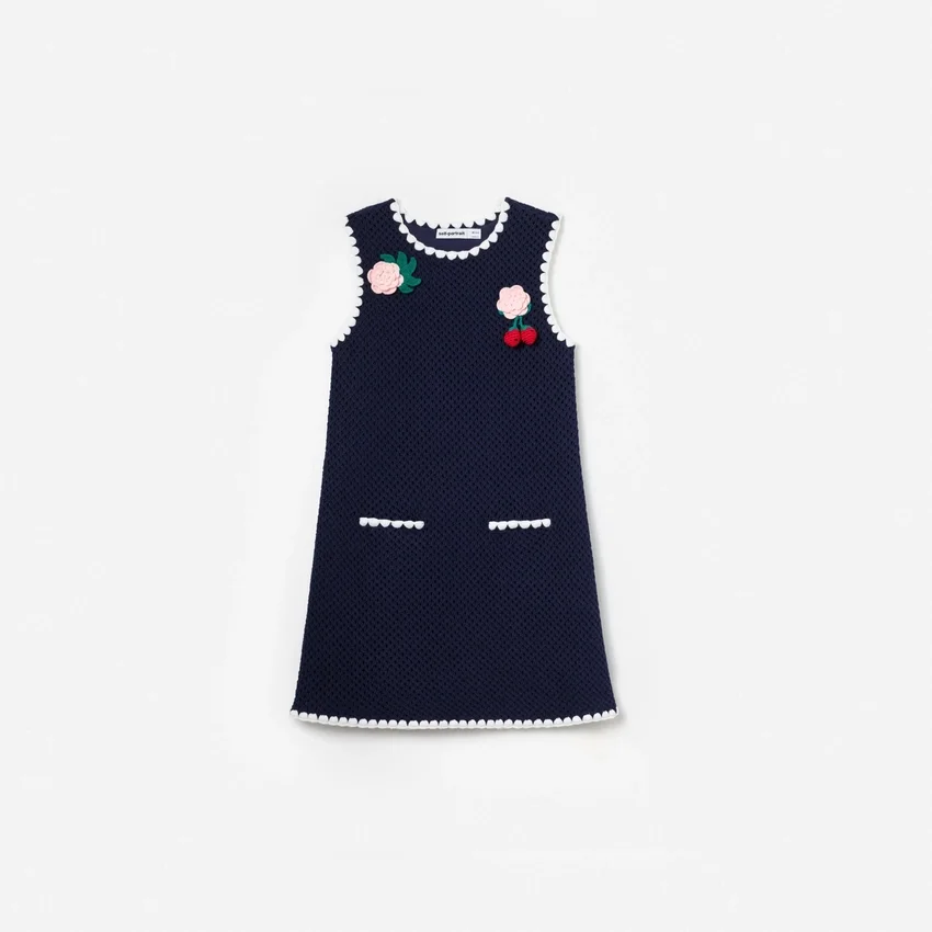 Navy Crochet Knitted Dress Navy Crochet Knitted Dress
