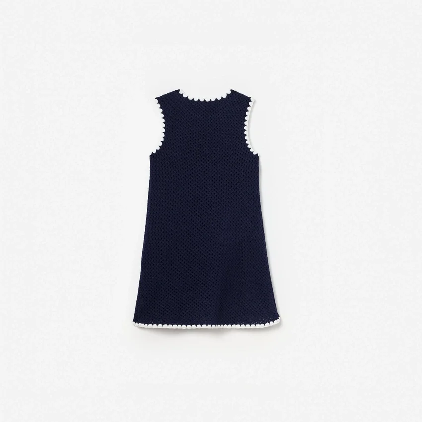 Navy Crochet Knitted Dress Navy Crochet Knitted Dress