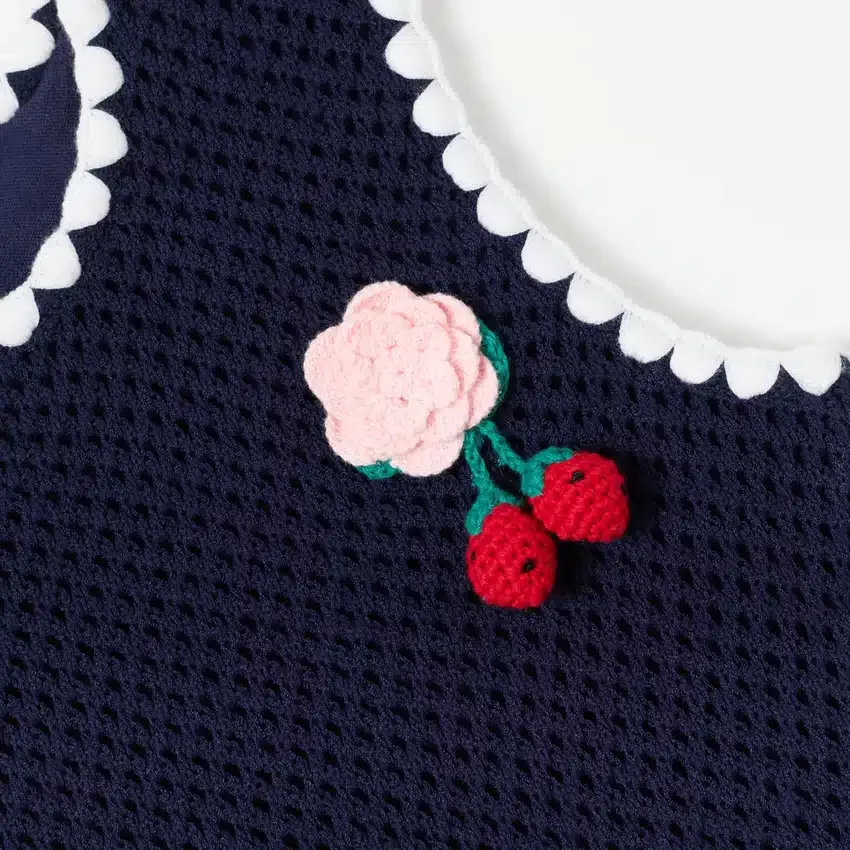 Navy Crochet Knitted Dress Navy Crochet Knitted Dress