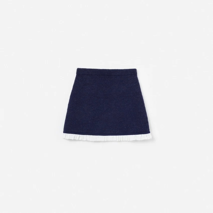 Navy Embellished Knit Skirt Navy Embellished Knit Skirt
