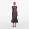 Navy Floral Sequin Midi Dress Navy Floral Sequin Midi Dress