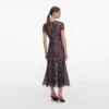Navy Floral Sequin Midi Dress Navy Floral Sequin Midi Dress