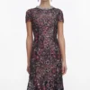 Navy Floral Sequin Midi Dress Navy Floral Sequin Midi Dress
