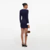 Navy Flower Rib Knit Mini Dress Navy Flower Rib Knit Mini Dress