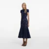 Navy Guipure Lace Midi Dress Navy Guipure Lace Midi Dress