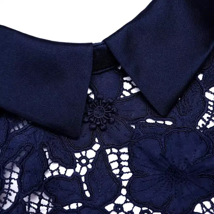 Navy Guipure Lace Midi Dress Navy Guipure Lace Midi Dress