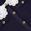 Navy Knit Pleated Dress