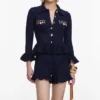 Navy Knit Shorts