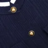 Navy Knit Taffeta Midi Dress