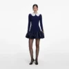 Navy Knit Taffeta Mini Dress Navy Knit Taffeta Mini Dress