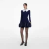 Navy Knit Taffeta Mini Dress Navy Knit Taffeta Mini Dress