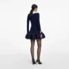 Navy Knit Taffeta Mini Dress Navy Knit Taffeta Mini Dress