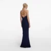 Navy Lace Georgette Maxi Dress